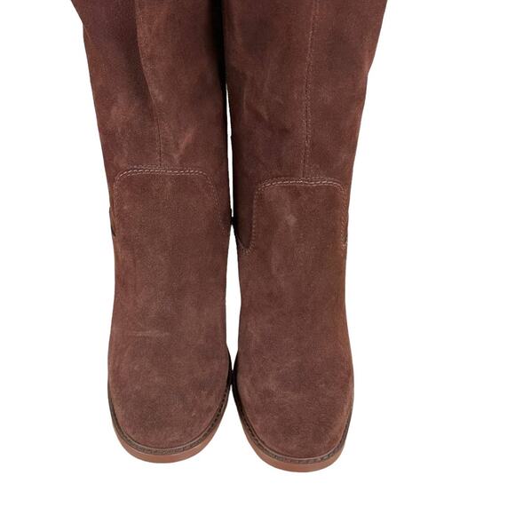 Kelsi Dagger NWOB Logan Coffee Over the Knee Boot Size 7 Wide Calf Suede Leather - Picture 6 of 10
